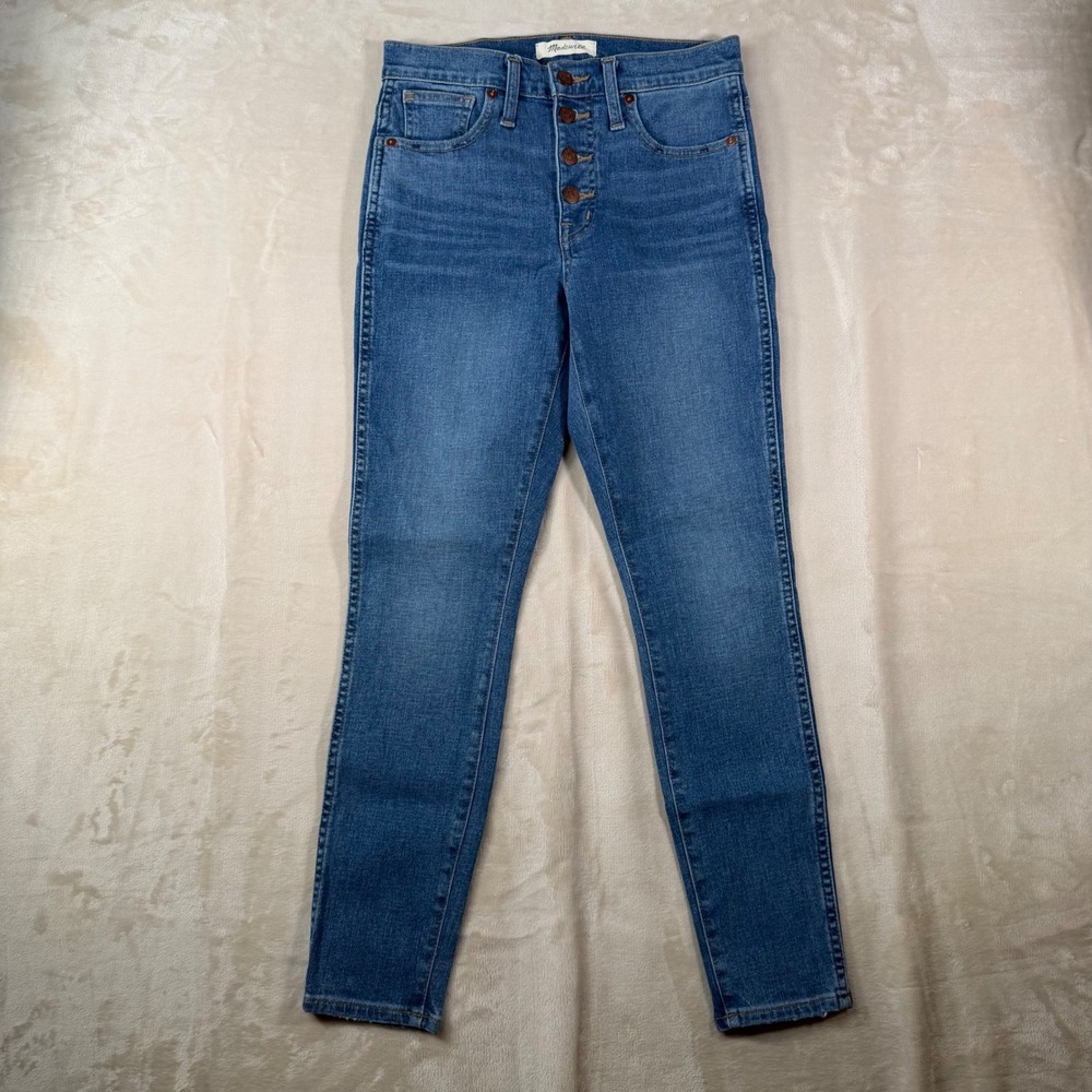 Madewell Skinny Jeans Womens‎ 26P Blue Excellent High Rise Button Fly Denim
